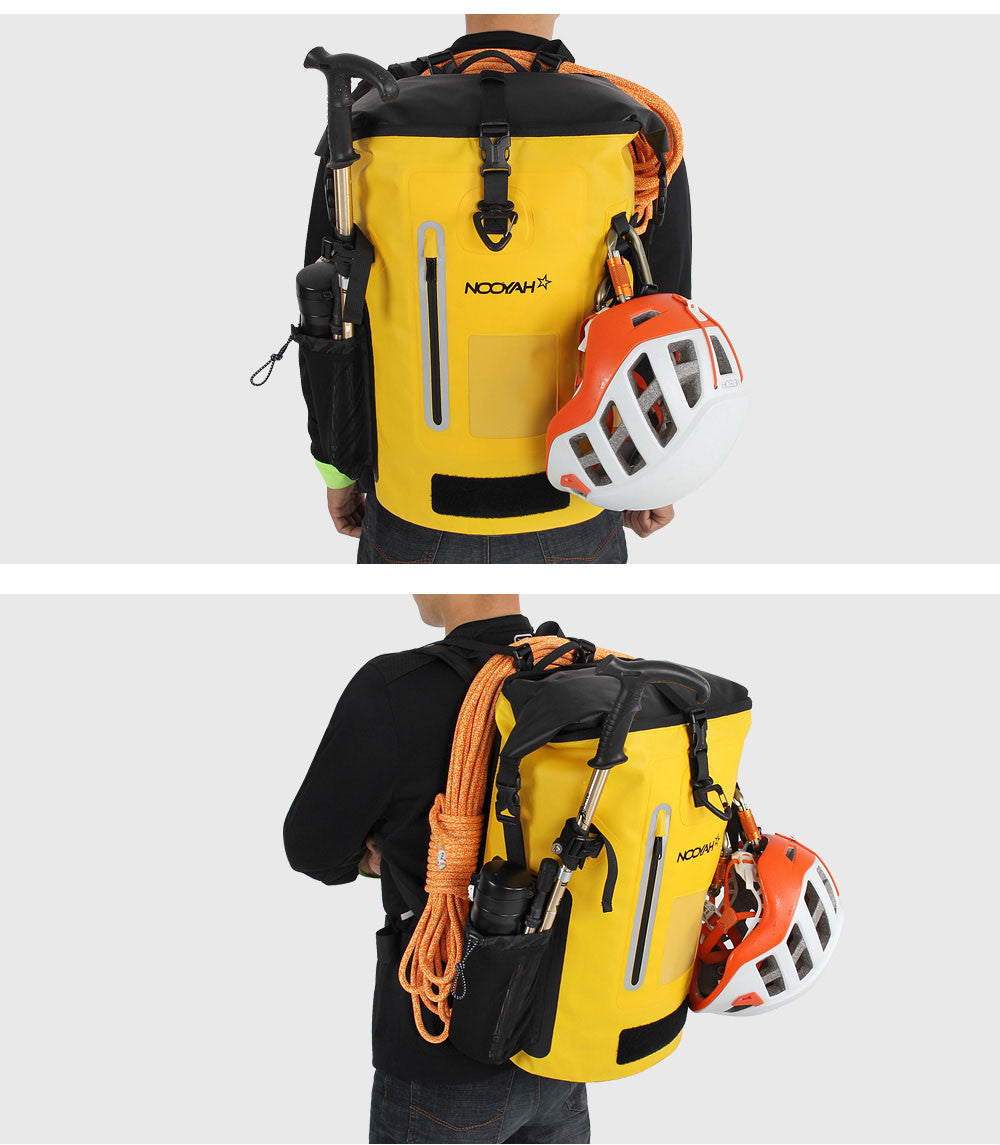 NOOYAH 30L Black Waterproof Outdoor Sports Backpack with Roll Top Closure - SuperSaverAU - view 6