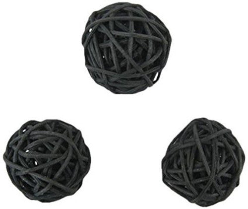 1 Set of Black 5cm Rattan Cane 50 Ball Battery Powered LONG 5m String Lights Christmas Gift Home Wedding Party Bedroom Decoration Table Centrepiece - SuperSaverAU - view 3
