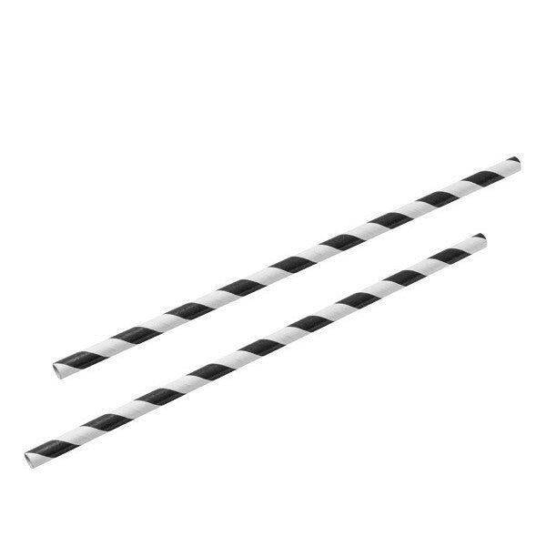 1000 Bulk Black White Striped Biodegradable Paper Drinking Straws - Eco-Friendly - SuperSaverAU - view 2