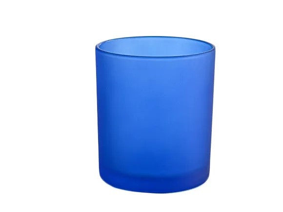 Premium Votive Tealight Candle Holders - Blue Frosted Glass, 40 Pack