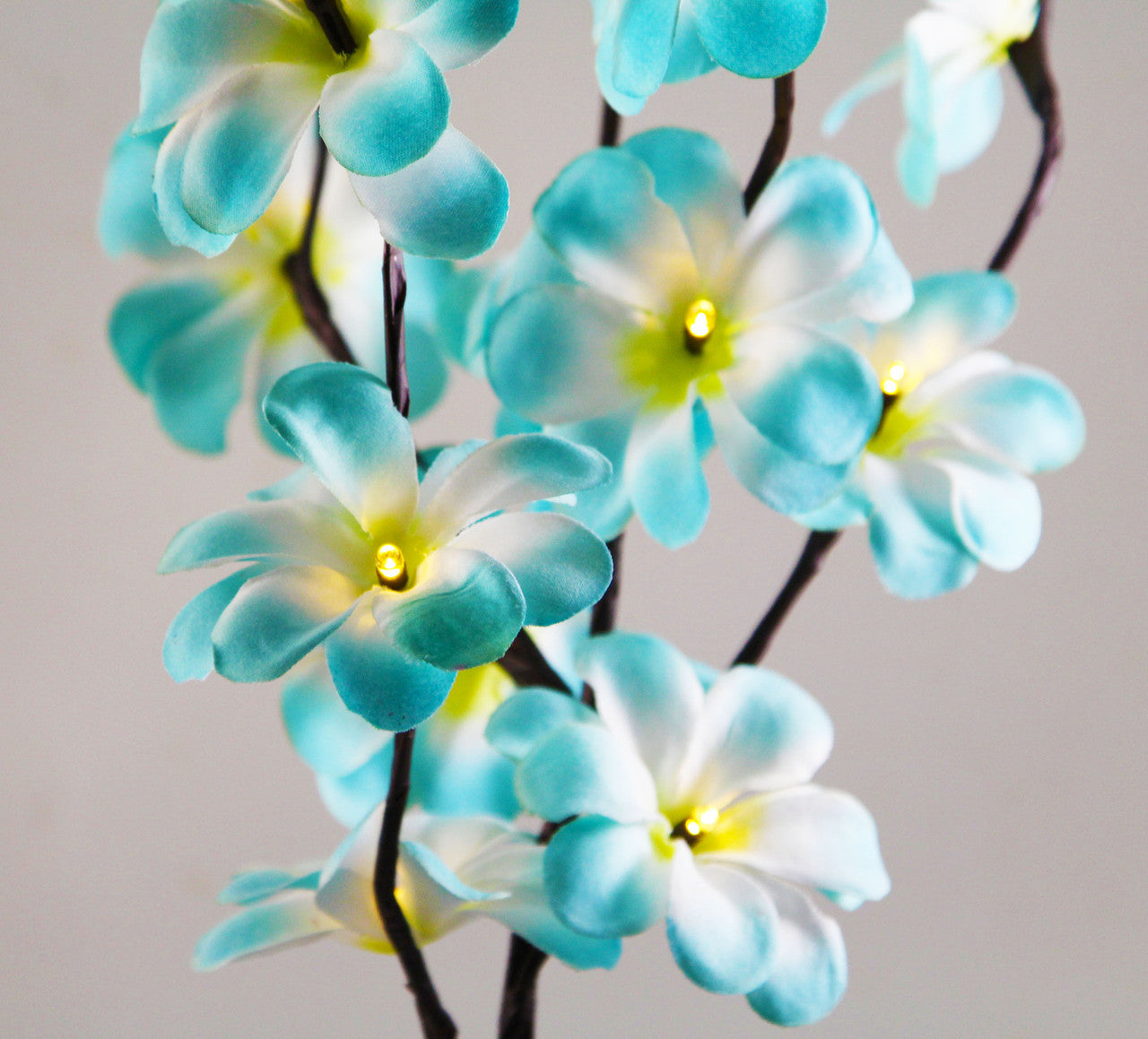Blue Frangipani Stem Fairy Lights 50cm H 20 LED Battery Operated Table Centrepiece - SuperSaverAU - view 1