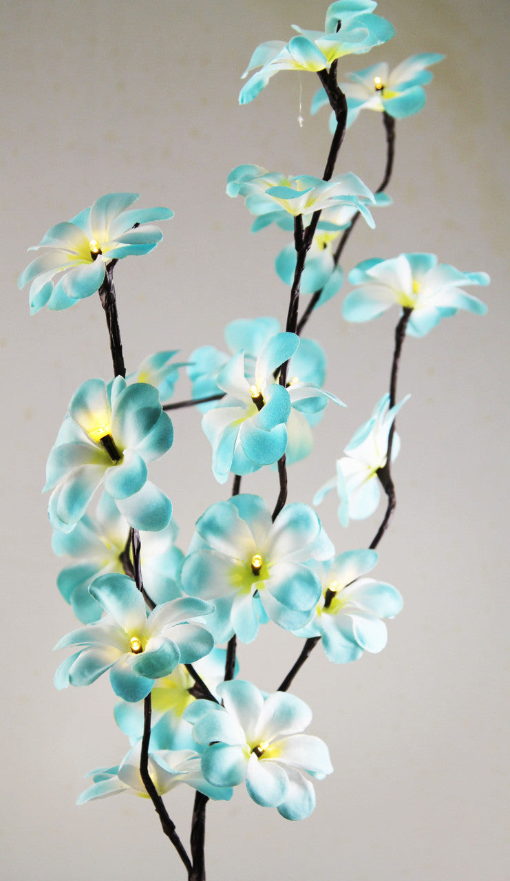 Blue Frangipani Stem Fairy Lights 50cm H 20 LED Battery Operated Table Centrepiece - SuperSaverAU - view 2