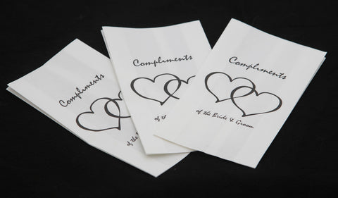 100 Pack Wedding Cake Bags Greaseproof Wax Paper Slice Take Home Favour Heart n Message - SuperSaverAU - view 1
