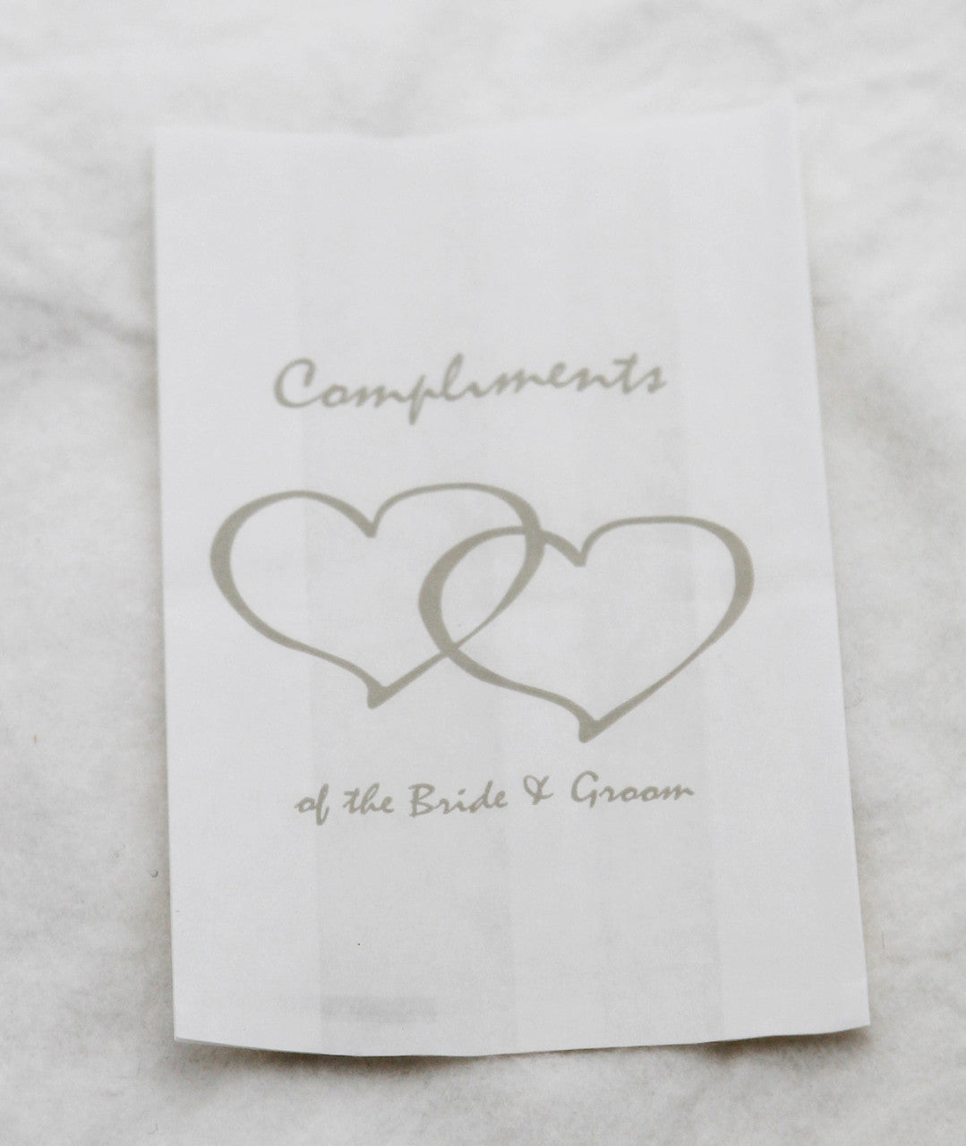 150 Pack Wedding Cake Bags Greaseproof Wax Paper Slice Take Home Favour Silver Heart n Message - SuperSaverAU - view 1