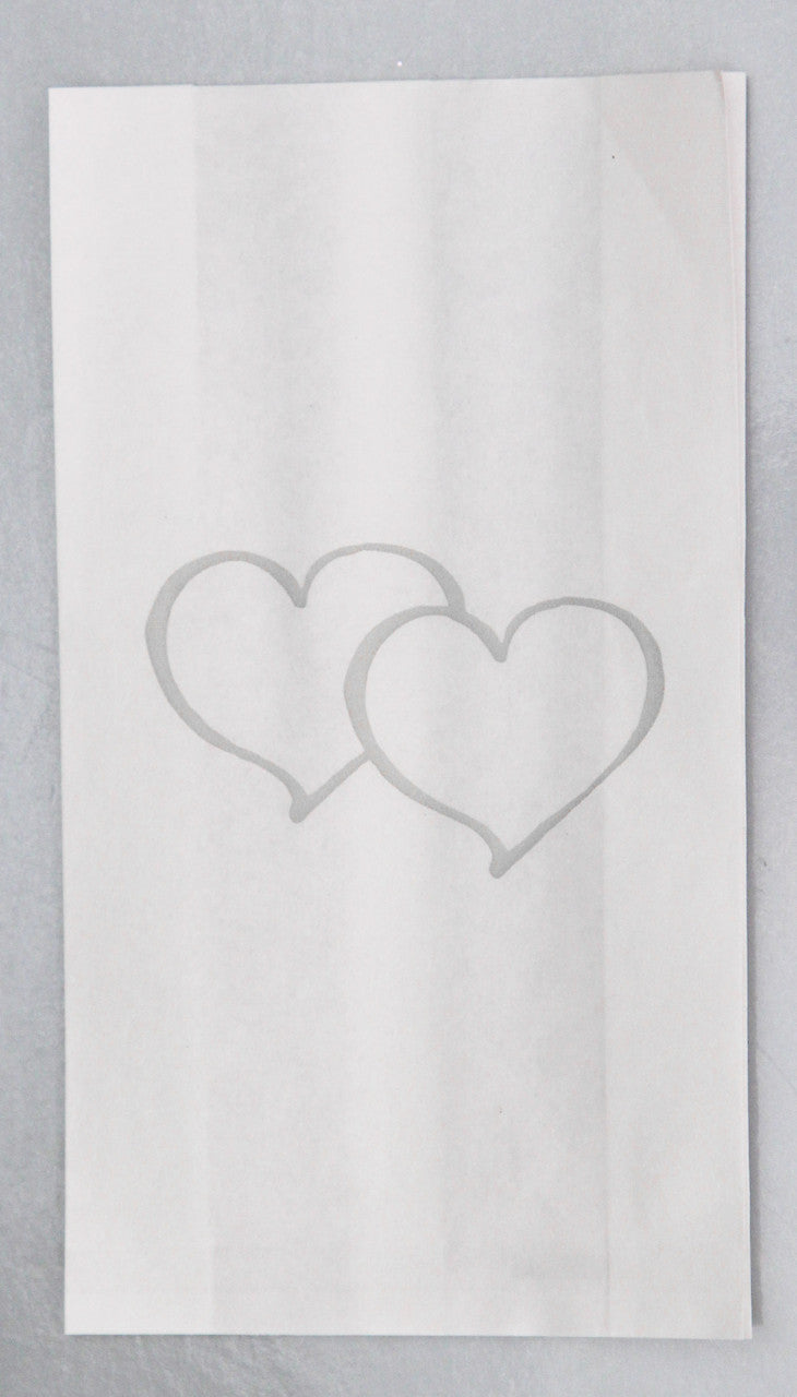 150 Pack Wedding Cake Bags Greaseproof Wax Paper Slice Take Home Favour Large Silver Heart - SuperSaverAU - view 1
