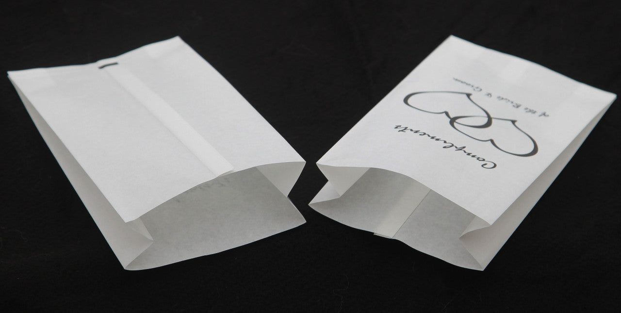 50 Pack Wedding Cake Bags Greaseproof Wax Paper Slice Take Home Favour Heart n Message - SuperSaverAU - view 3
