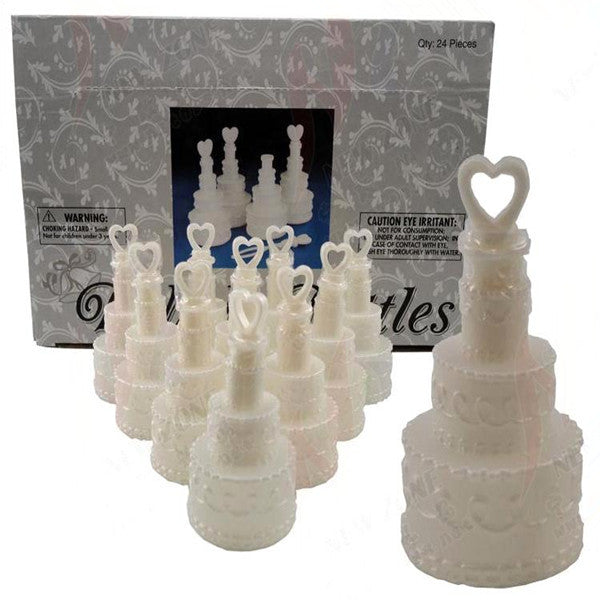 20 Pack Wedding Cake Blow Bubble Bottles White Plastic 6cm High Bomboniere Favour Guest Gift - SuperSaverAU - view 3