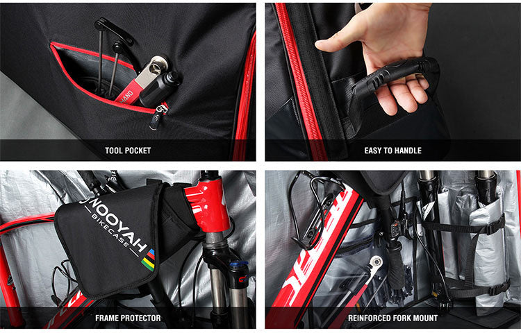 NOOYAH Bike Travel Bag Case Plane Boat Shipping Transport, Fits Cross Country All Mountain Bike, MTB, TT, Road Triathlon Bike 29er 700c - SuperSaverAU - view 9