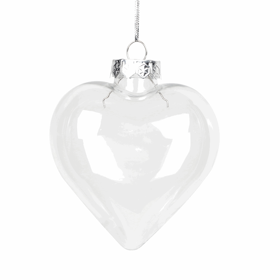 5 Pack Iridescent Glass Heart Ornaments Fillable Baubles for Christmas Party Wedding DIY Craft Decorations - SuperSaverAU - view 1