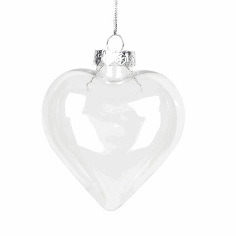 5 Pack Iridescent Glass Heart Ornaments Fillable Baubles for Christmas Party Wedding DIY Craft Decorations - SuperSaverAU - view 1