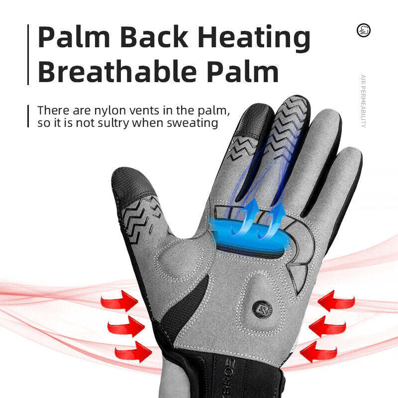 ROCKBROS Heated MTB Cycling Gloves with USB Heating - Large