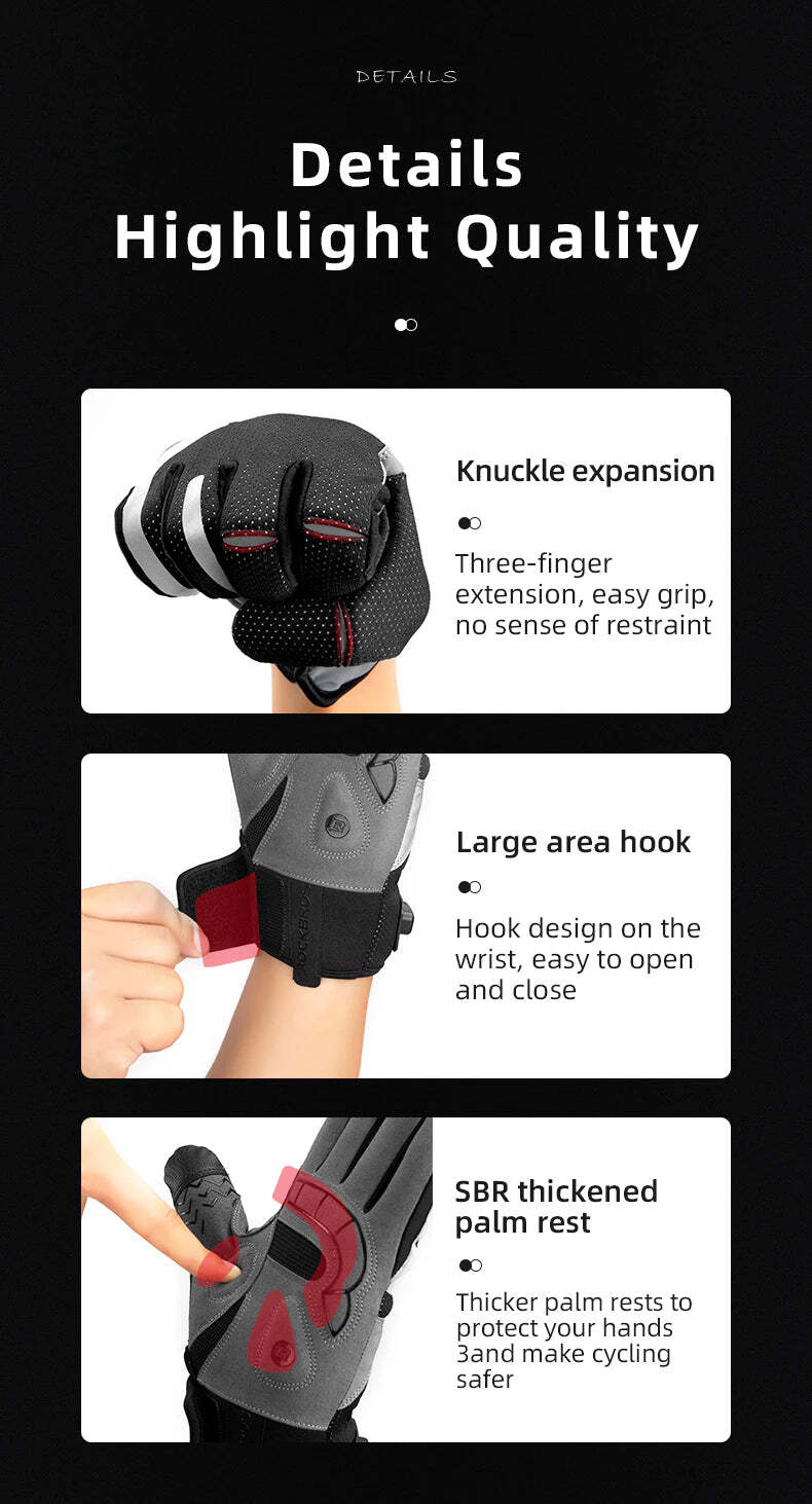 ROCKBROS Heated MTB Cycling Gloves with USB Heating - XL
