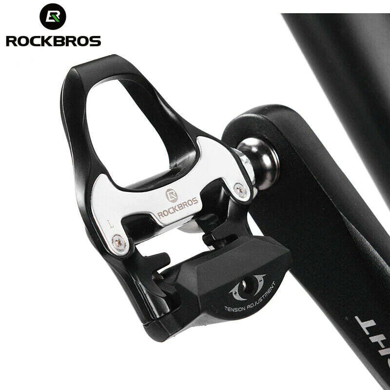 Self Lock Clip In Bike Pedals LOOK KEO Cleat MTB Road 700C Hybrid BMX - Rockbros Black - SuperSaverAU - view 3