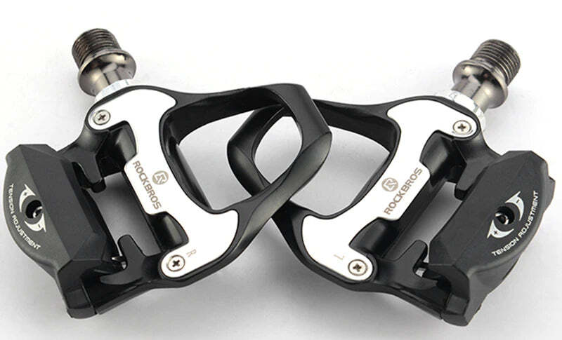 Self Lock Clip In Bike Pedals LOOK KEO Cleat MTB Road 700C Hybrid BMX - Rockbros Black - SuperSaverAU - view 7