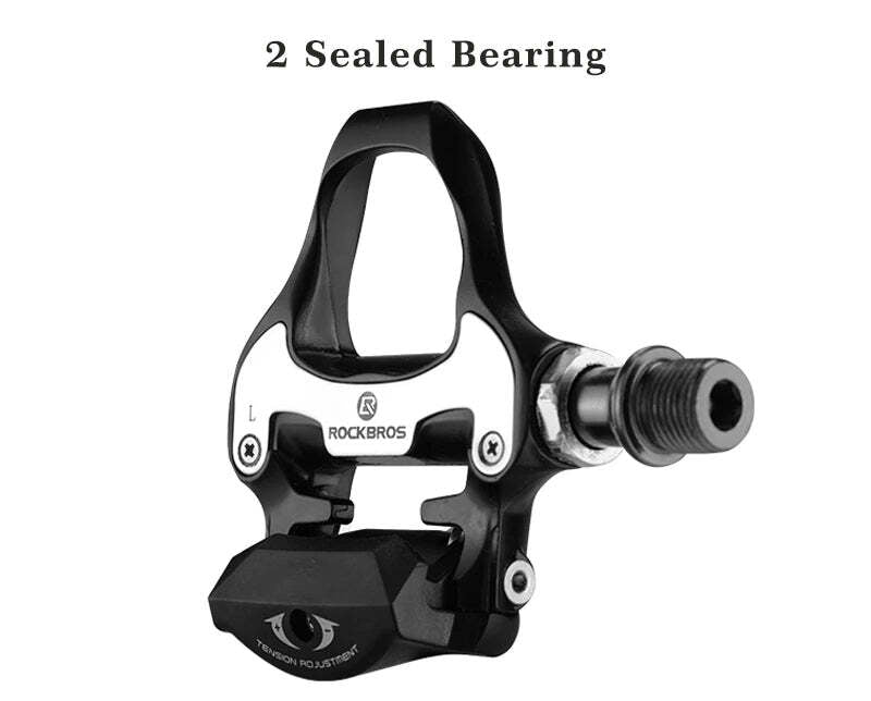Self Lock Clip In Bike Pedals LOOK KEO Cleat MTB Road 700C Hybrid BMX - Rockbros Black - SuperSaverAU - view 10