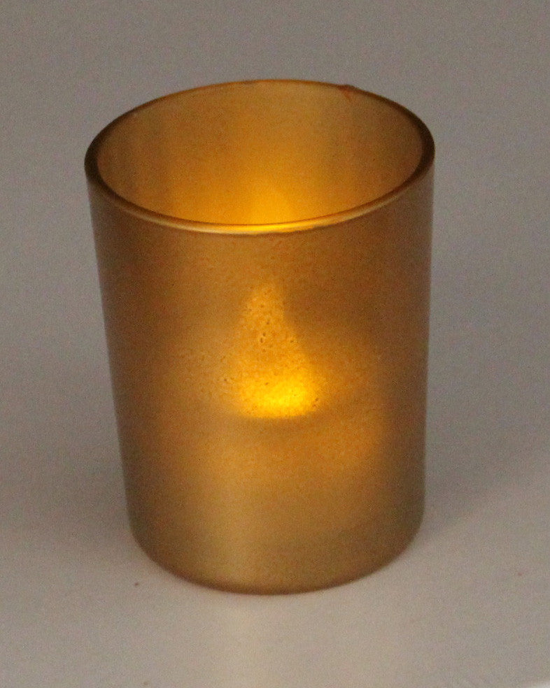 Premium Matt Gold Glass Votive Candle Holders 6.5cm - 40 Pack