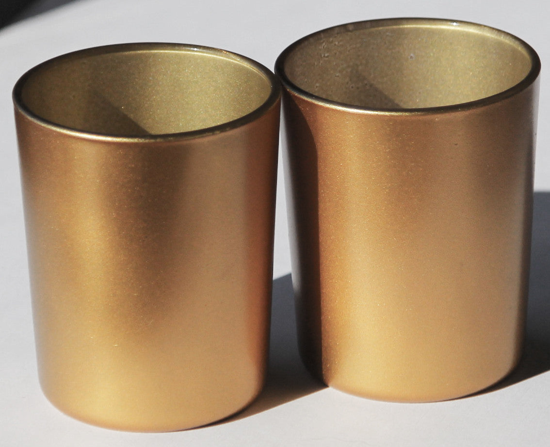 Premium Matt Gold Glass Votive Candle Holders 6.5cm - 40 Pack