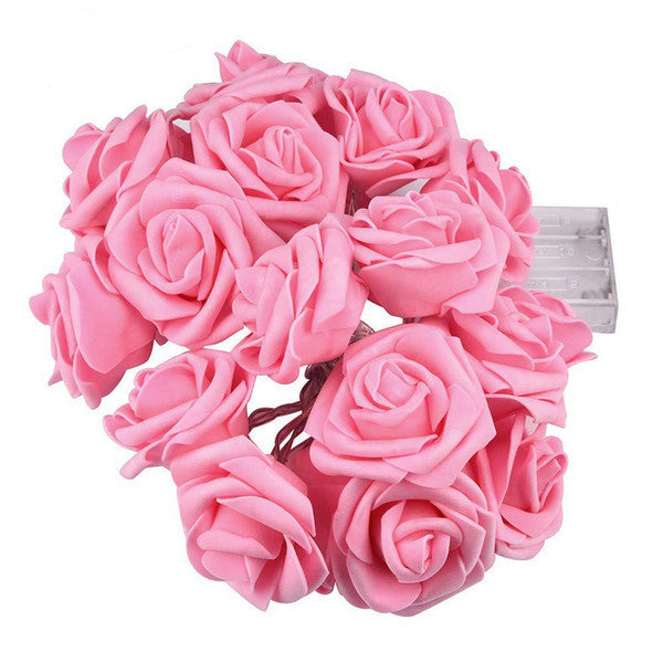 Premium Pink Rose 3D Fairy Lights - 20 LEDs, 3m