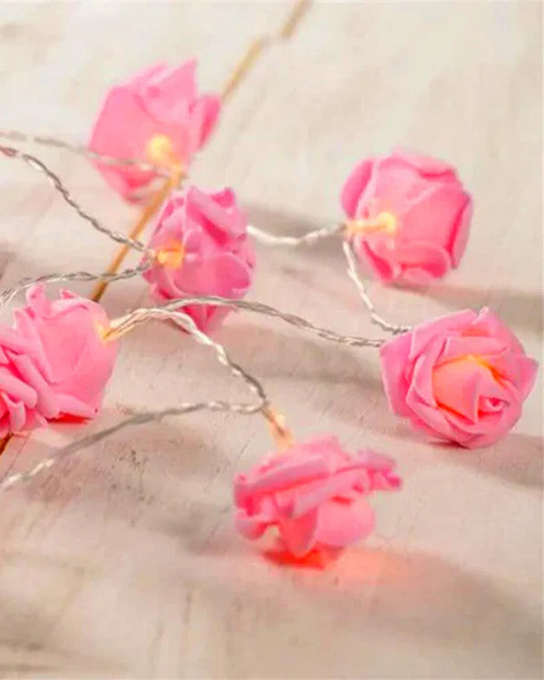 Premium Pink Rose 3D Fairy Lights - 50 LEDs, 5m
