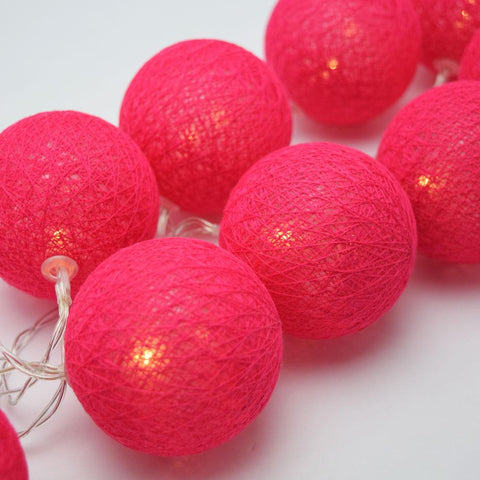 1 Set of 20 LED Red 5cm Cotton Ball Battery Powered String Lights Christmas Gift Home Wedding Party Bedroom Decoration Outdoor Indoor Table Centrepiece - SuperSaverAU - view 1
