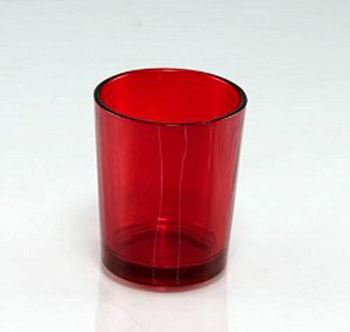 Premium Votive Tealight Candle Holders - Red Glass, 20 Pack