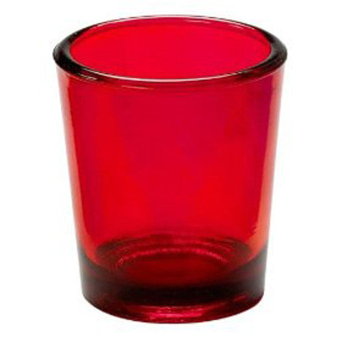 Premium Votive Tealight Candle Holders - Red Glass, 20 Pack