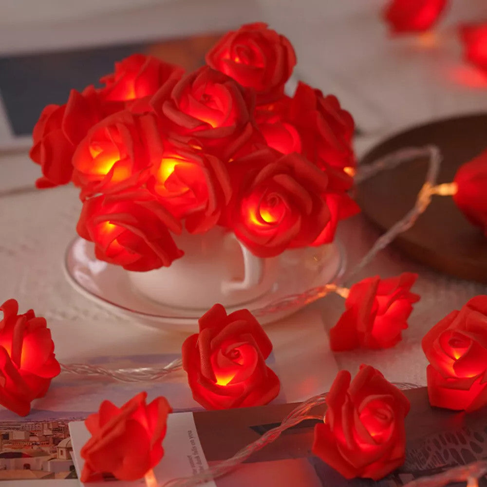 Red Rose Battery String Fairy Lights - Romantic Decor for Weddings & Parties - SuperSaverAU - view 7