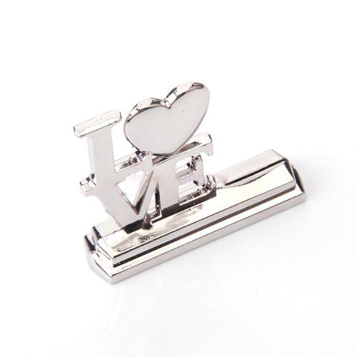 Silver 'LOVE' Name Card Place Stands - 10 Pack, Elegant Wedding Favour - SuperSaverAU - view 3