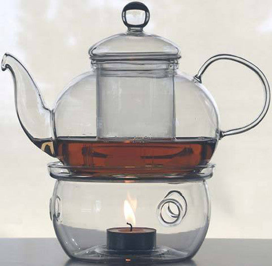 1 Set of Gongfu Chinese Ceremony Tea Set - 6 Glass cups with Infuser and Tealight Candle Pot Warmer - SuperSaverAU - view 6