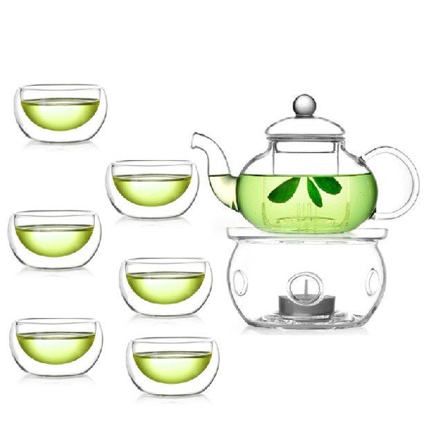 Gongfu Chinese Tea Set - 10 Wholesale Sets with Glass Cups and Warmer - SuperSaverAU - view 5