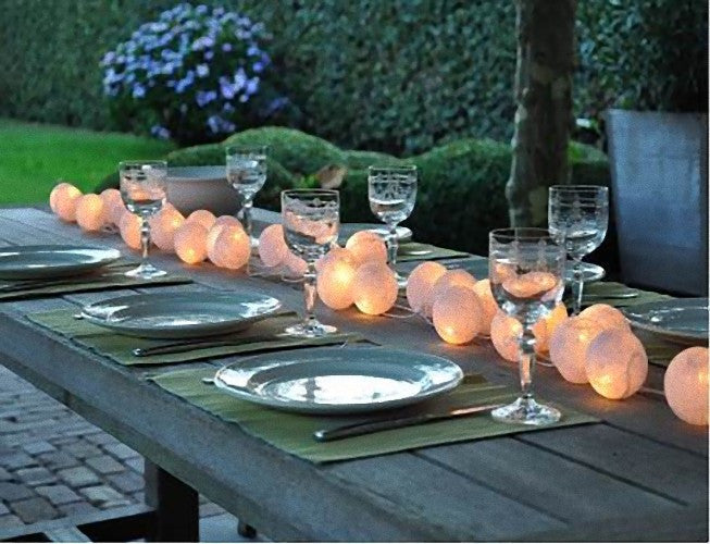 1 Set of 20 LED White 5cm Cotton Ball Battery Powered String Lights Christmas Gift - SuperSaverAU - view 7
