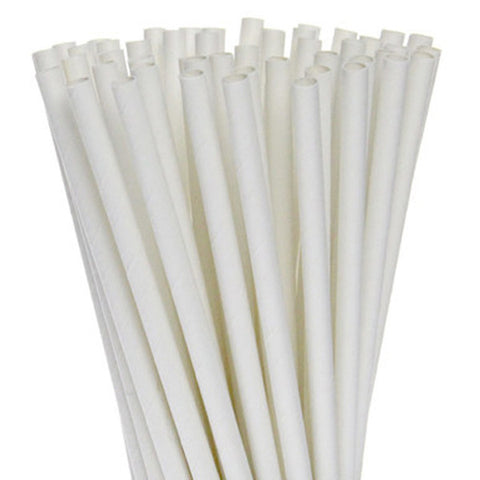 1000 Bulk Wholesale Pack White Drinking Straws Biodegradable Eco Paper Birthday Party Event Bistro Bar Cafe Take Away - SuperSaverAU - view 1