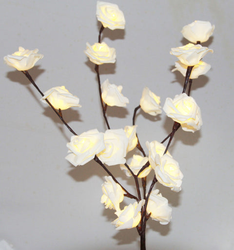 White Rose Stem Fairy Lights 50cm H 20 LED Battery Operated Table Centrepiece - SuperSaverAU - view 1