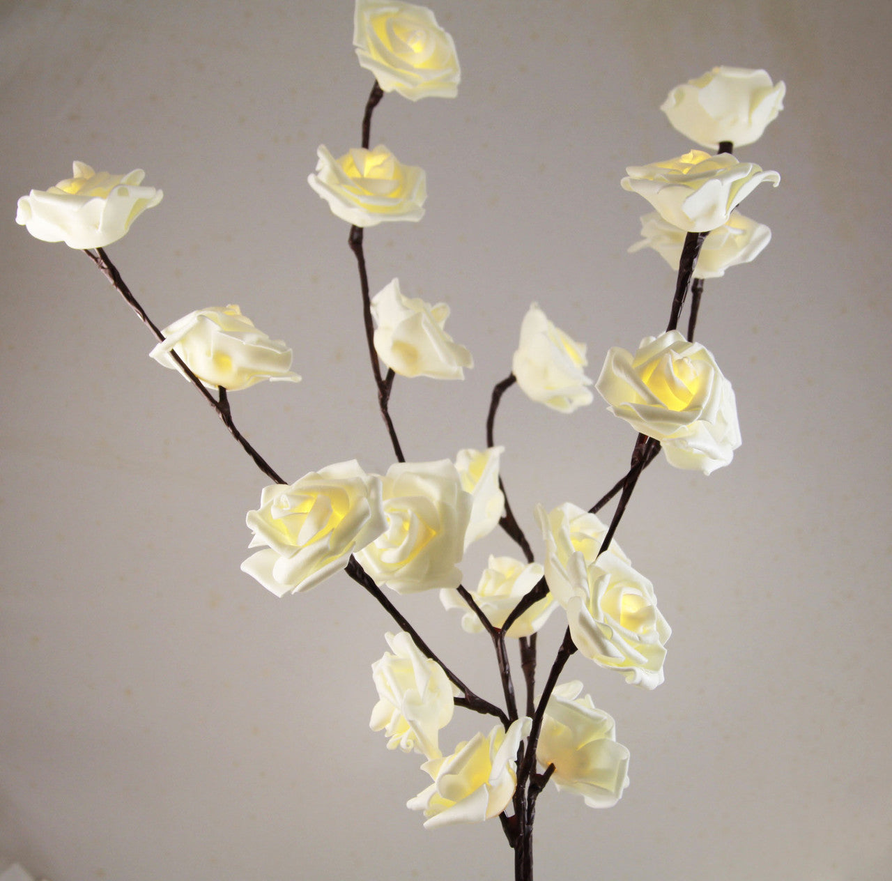 White Rose Stem Fairy Lights 50cm H 20 LED Battery Operated Table Centrepiece - SuperSaverAU - view 2