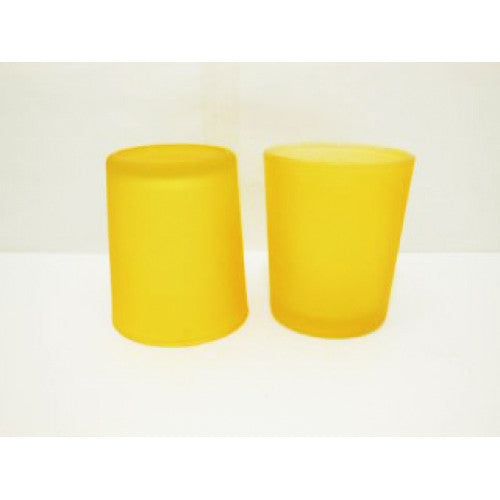 Premium Yellow Frosted Glass Votive Candle Holders 6.5cm - 10 Pack
