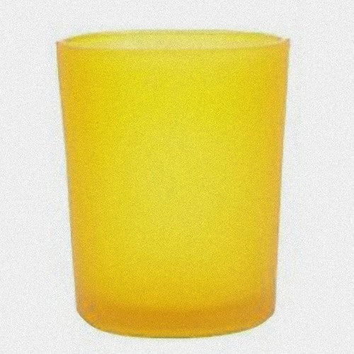 Premium Yellow Frosted Glass Votive Candle Holders 6.5cm - 10 Pack