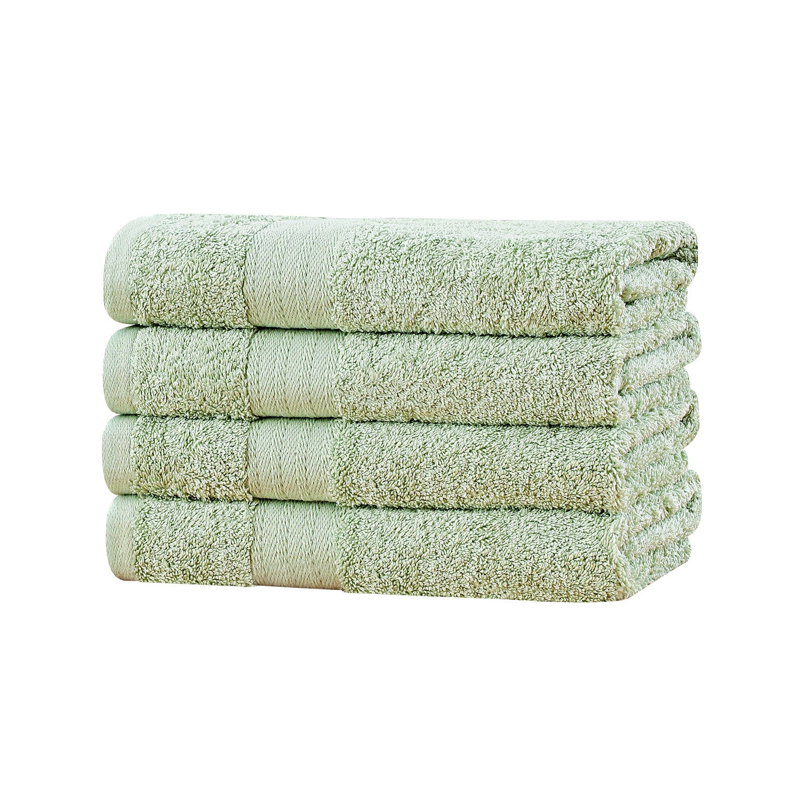 Linenland 4 Piece Cotton Hand Towels Set - Sage Green, OEKOTEX Certified, 41x76cm - SuperSaverAU - view 1