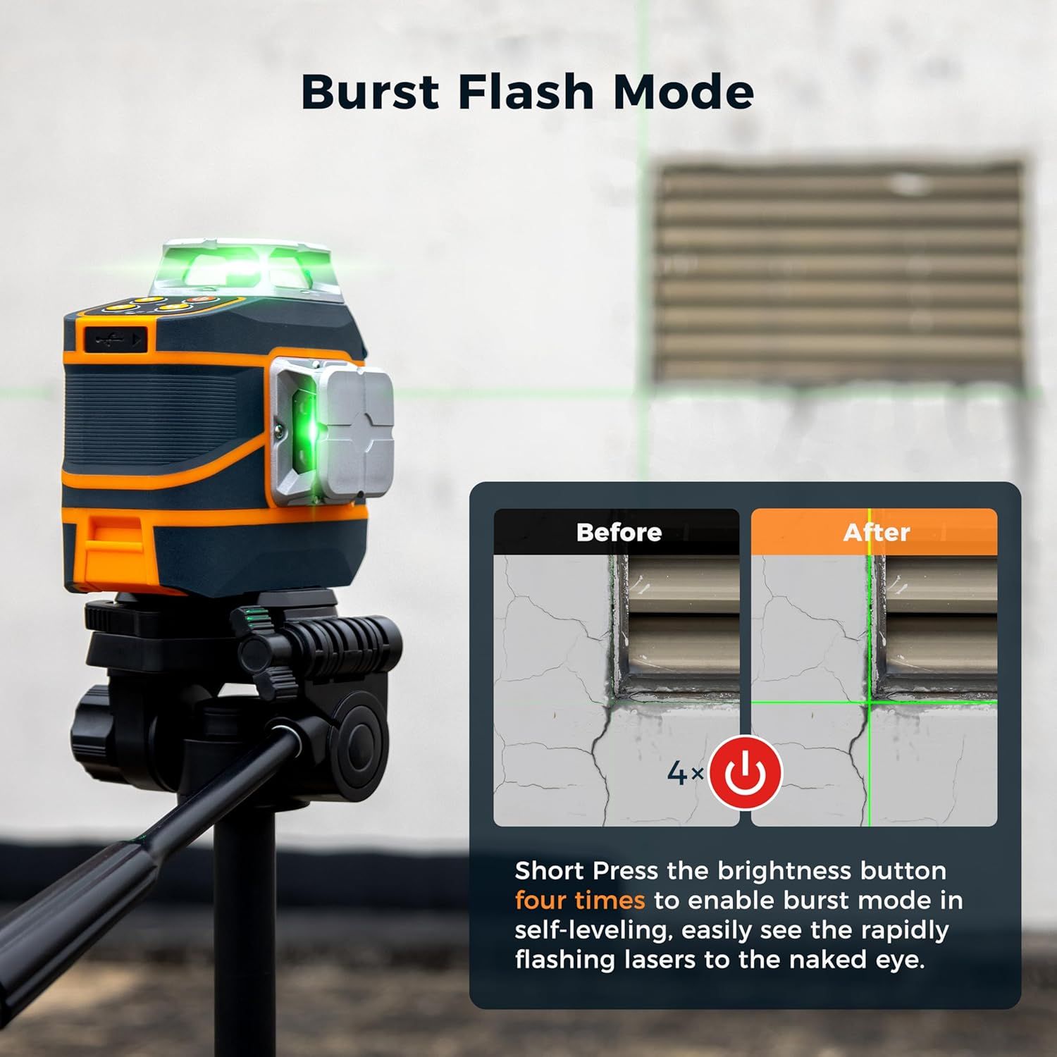 CIGMAN CM-801 3D Green Laser Level with Remote & 2 Batteries