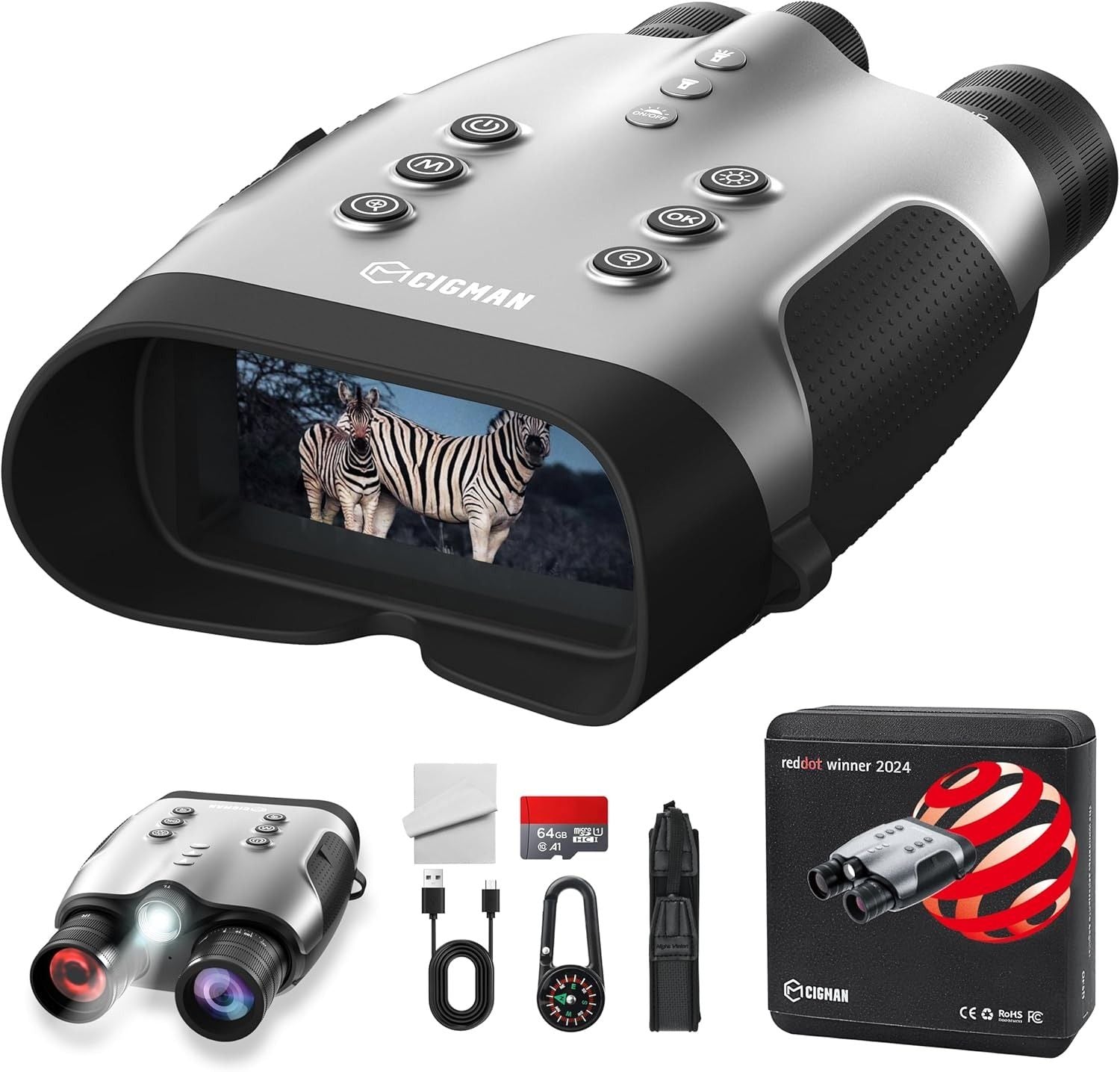 CIGMAN CNVPRO True 4K Night Vision Binoculars with 18H Battery