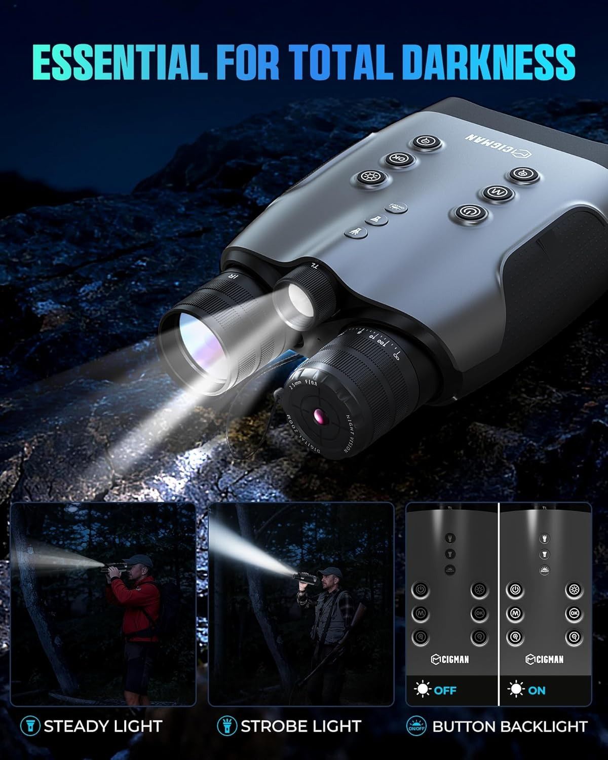 CIGMAN CNVPRO True 4K Night Vision Binoculars with 18H Battery