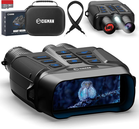 CIGMAN 4K Night Vision Binoculars with 3.99-Inch Display & 58MP Photos