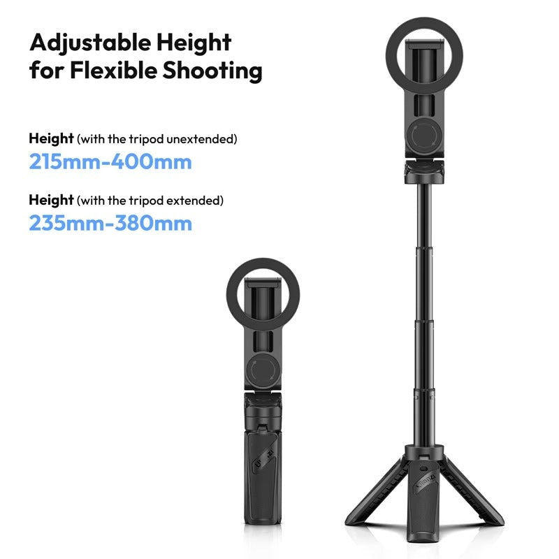 Ulanzi JJ03 Magnetic Phone Tripod Wireless Phone Grip Selfie Stick Desktop Tripod with Remote Control Photography Livestreaming - SuperSaverAU - view 7