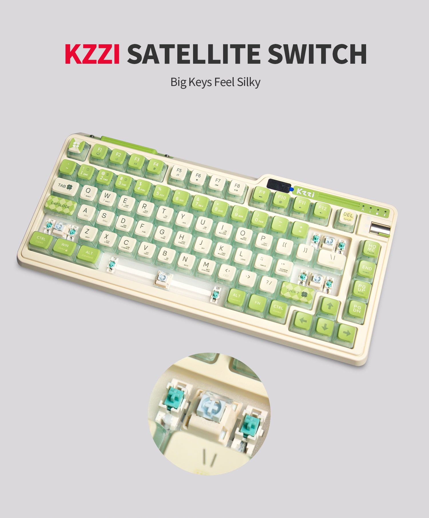 KZZI K75 PRO RGB 75% Wireless Gasket Mechanical Keyboard, Tri-Mode, Tactile Switches - SuperSaverAU - view 5