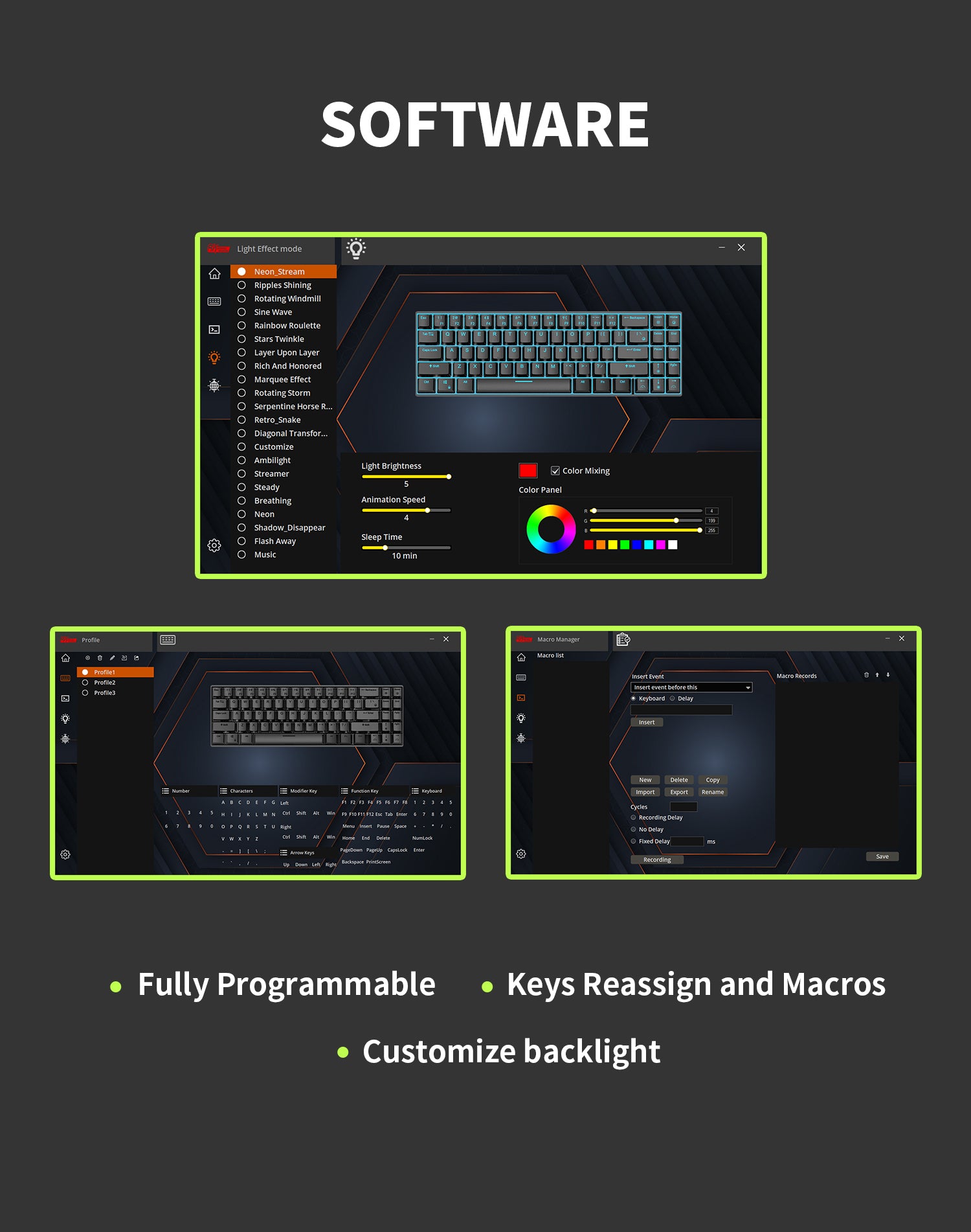KZZI K75 PRO RGB 75% Wireless Gasket Mechanical Keyboard, Tri-Mode, Tactile Switches - SuperSaverAU - view 9