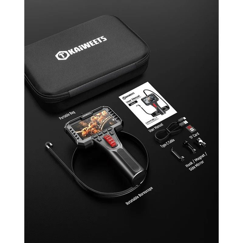 Premium Articulating Borescope Camera with 1080P 4.3 Inch IPS Display