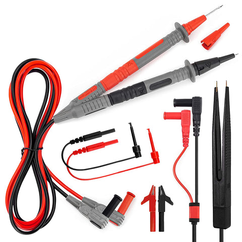 KAIWEETS Soft Silicone Electrician Test Leads Kit CAT III 1000V & CAT IV 600V with Alligator Clips and Needle Probe for Fluke/AstroAI/INNOVA Multimeter Electronic Clamp Meter 8PCS - SuperSaverAU - view 1