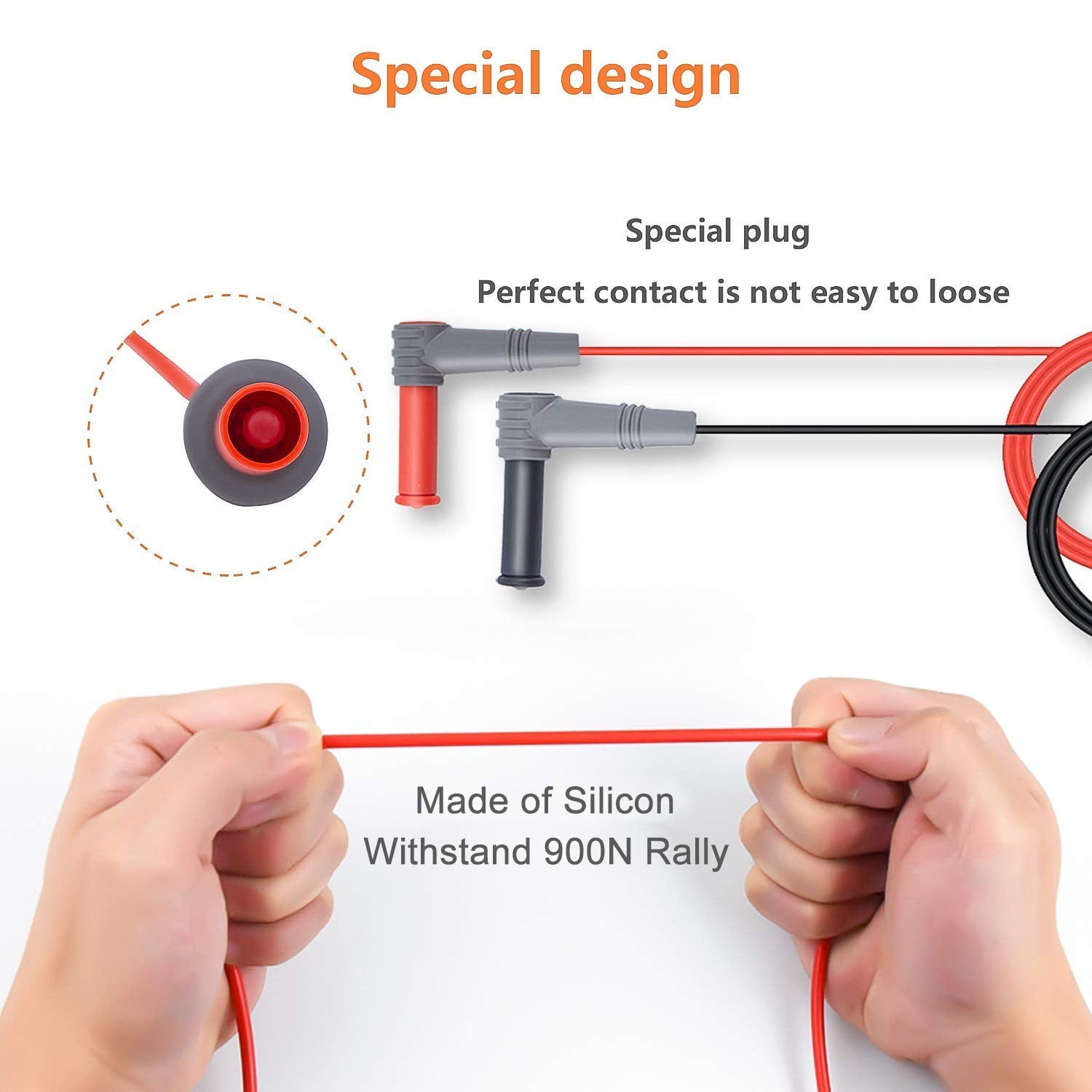 KAIWEETS Soft Silicone Electrician Test Leads Kit CAT III 1000V & CAT IV 600V with Alligator Clips and Needle Probe for Fluke/AstroAI/INNOVA Multimeter Electronic Clamp Meter 8PCS - SuperSaverAU - view 9
