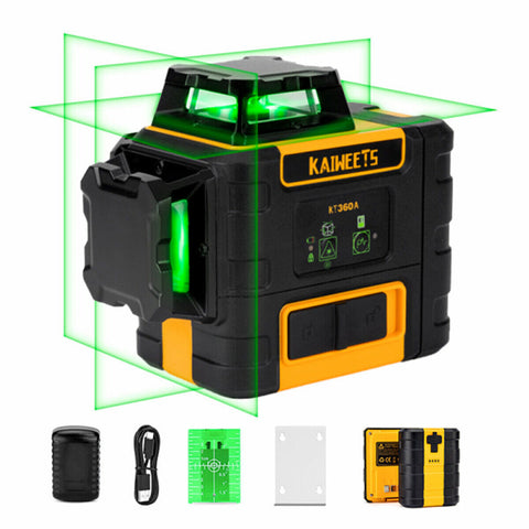 KAIWEETS KT360A Green Laser Level 3 X 360° Rotary Self Leveling with 1 Rechargeable Battery - SuperSaverAU - view 1