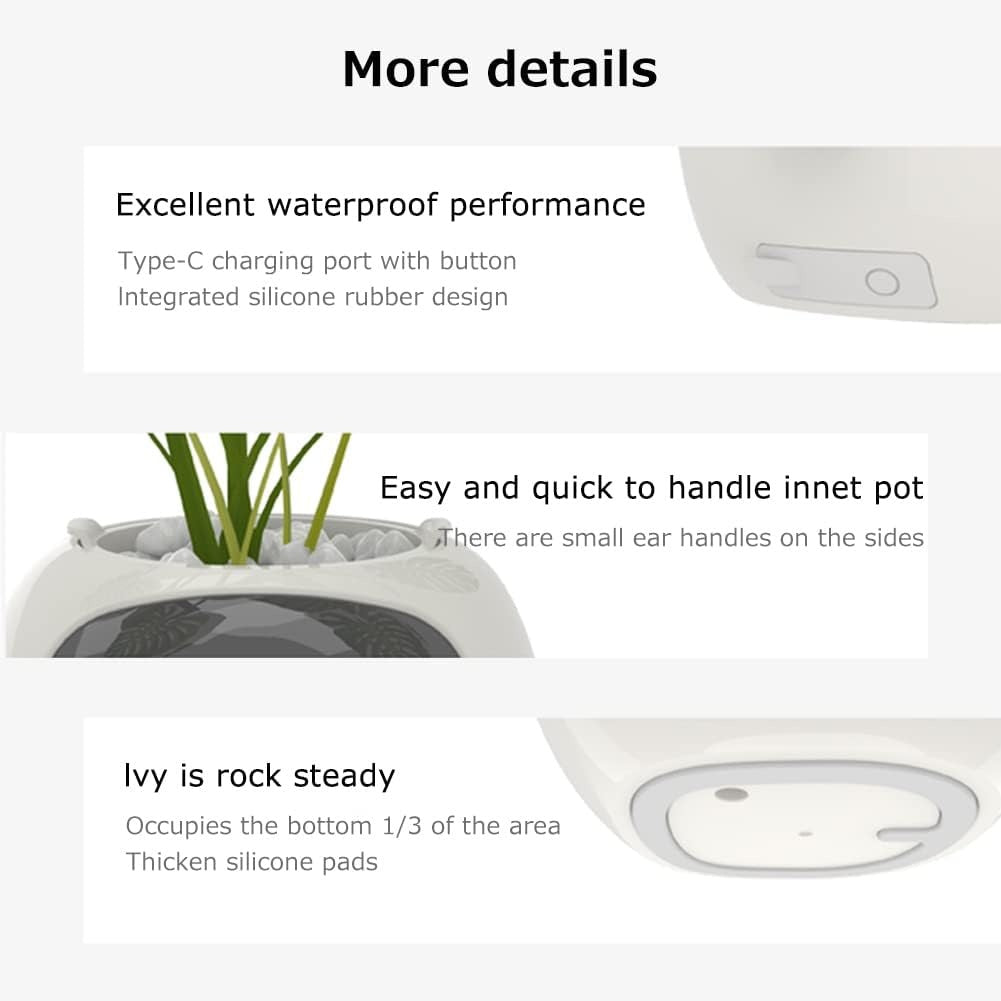 Premium Smart Plant Pot with LCD Screen & App Connection - Pink
