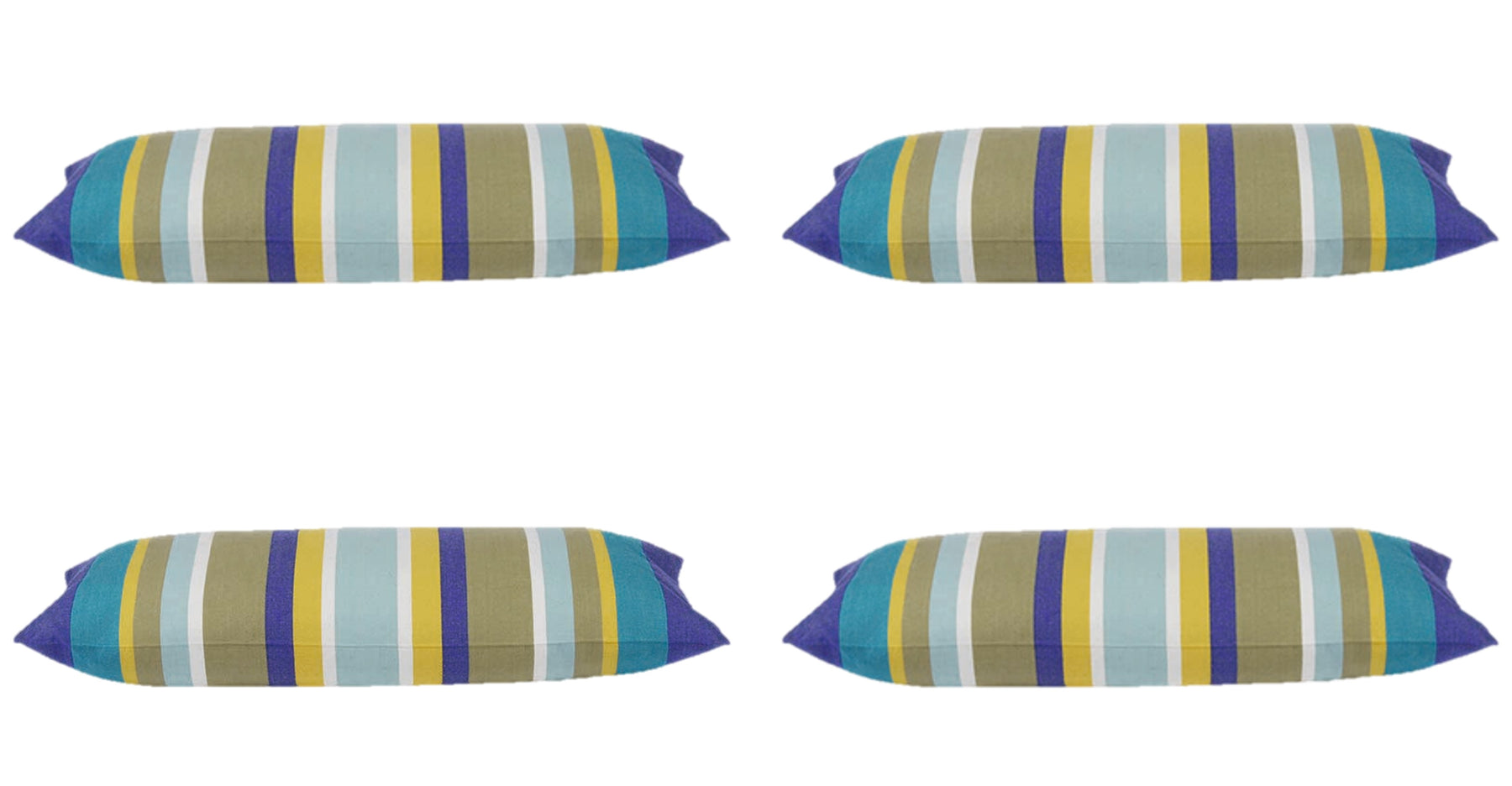 Corban Pack of 4 Royal Blue Striped Rectangle Cushion Covers 35x70cm - SuperSaverAU - view 1